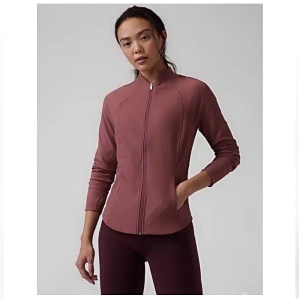NWT Athleta Salutation Ribbed Jacket in Tawny Rose